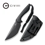 CIVIVI Concept 22 Fixed Blade Knife Black G10 Handle (4.8" Black Stonewashed D2 Blade) C21047-1 -