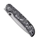 Civivi Imperium Front Flipper / Thumb Studs Knife - Shredded Carbon Fiber And Silvery Shred In Clear Resin Contoured Handle (3.47" Stonewashed Nitro-V) C2106B - Image 5