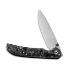 Civivi Imperium Front Flipper / Thumb Studs Knife - Shredded Carbon Fiber And Silvery Shred In Clear Resin Contoured Handle (3.47" Stonewashed Nitro-V) C2106B - Image 7