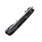 Civivi Imperium Front Flipper / Thumb Studs Knife - Shredded Carbon Fiber And Silvery Shred In Clear Resin Contoured Handle (3.47" Stonewashed Nitro-V) C2106B - Image 2