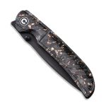 Civivi Imperium Front Flipper / Thumb Studs Knife - Shredded Carbon Fiber And Copper Shred In Clear Resin Contoured Handle (3.47" Black Stonewashed) C2106C - Image 6