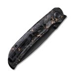 Civivi Imperium Front Flipper / Thumb Studs Knife - Shredded Carbon Fiber And Copper Shred In Clear Resin Contoured Handle (3.47" Black Stonewashed) C2106C - Image 7