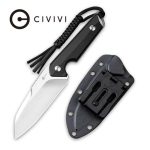 Civivi Kepler Fixed Blade Knife - Black G10 Handle (4.48" Satin 9Cr18MoV) C2109C