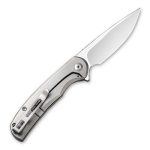 Civivi NOx Flipper Knife - Gray Stainless Steel Handle (2.97" Satin Nitro-V) C 2110A - Image 4