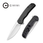 Civivi NOx Flipper Knife - Black Stainless Steel Handle (2.97" Satin Nitro-V) C 2110B