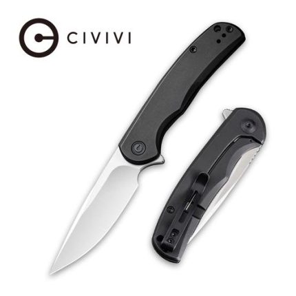 Civivi NOx Flipper Knife - Black Stainless Steel Handle (2.97" Satin Nitro-V) C 2110B