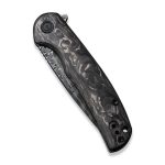 CIVIVI NOx Flipper Knife Contoured Carbon Fiber With Gray Steel Handle (2.97" Black Hand Rubbed Damascus) C 2110DS-1 - Image 8