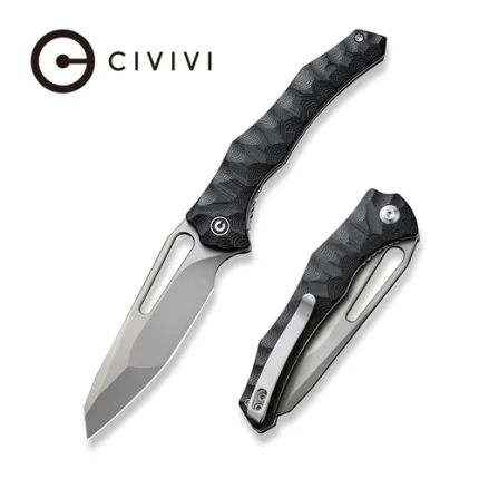 CIVIVI Spiny Dogfish Manual Thumb Knife Black G10 Handle (3.47" Stonewashed 14C28N Blade) C22006-1 -