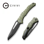CIVIVI Spiny Dogfish Manual Thumb Knife OD Green G10 Handle (3.47" Black Stonewashed 14C28N Blade) C22006-3 -