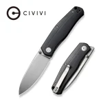 CIVIVI Sokoke Front Flipper And Thumb Stud Knife Black G10 Handle (3.35" Silver Bead Blasted 14C28N Blade) C22007-1