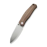 CIVIVI Sokoke Front Flipper And Thumb Stud Knife Brown Linen Micarta Handle (3.35" Silver Bead Blasted 14C28N Blade) C22007-3 - Image 3