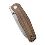 CIVIVI Sokoke Front Flipper And Thumb Stud Knife Brown Linen Micarta Handle (3.35" Silver Bead Blasted 14C28N Blade) C22007-3 - Image 6