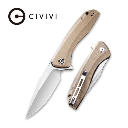 Baklash Flipper Knife Tan G10 Handle (3.5'' Satin 9Cr18MoV) C801B
