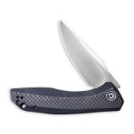 Baklash Flipper Knife Black G10 with Carbon Fiber Overlay Handle (3.5'' Satin 9Cr18MoV) C 801D - Image 5