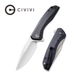 Baklash Flipper Knife Black G10 with Carbon Fiber Overlay Handle (3.5'' Satin 9Cr18MoV) C 801D