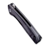 Baklash Flipper Knife Black Ebony Wood Handle (3.5'' Satin 9Cr18MoV) C801E - Image 5