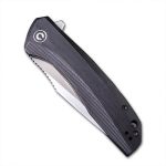 Baklash Flipper Knife Black Ebony Wood Handle (3.5'' Satin 9Cr18MoV) C801E - Image 6
