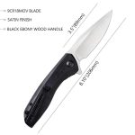 Baklash Flipper Knife Black G10 Handle (3.5'' Satin 9Cr18MoV) C801C - Image 3