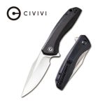 Baklash Flipper Knife Black Ebony Wood Handle (3.5'' Satin 9Cr18MoV) C801E