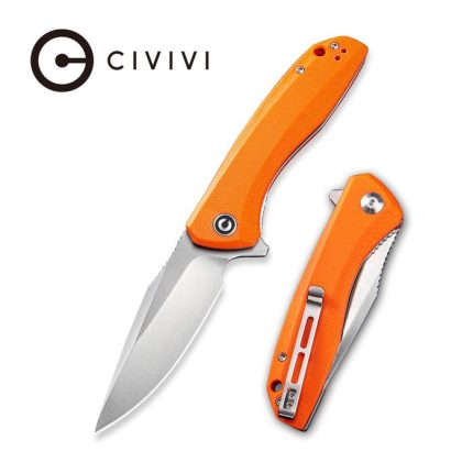 Baklash Flipper Knife Orange G10 Handle (3.5'' Satin 9Cr18MoV) C801G