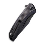 Baklash Flipper Knife Black G10 with Carbon Fiber Overlay Handle (3.5'' Black Stonewashed 9Cr18MoV) C 801I - Image 4