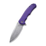 CIVIVI Praxis Flipper Knife - Purple G10 Handle (3.75'' Damascus) C 803DS-2 - Image 7