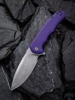CIVIVI Praxis Flipper Knife - Purple G10 Handle (3.75'' Damascus) C 803DS-2 - Image 6