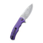CIVIVI Praxis Flipper Knife - Purple G10 Handle (3.75'' Damascus) C 803DS-2 - Image 5