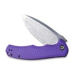 CIVIVI Praxis Flipper Knife - Purple G10 Handle (3.75'' Damascus) C 803DS-2 - Image 4