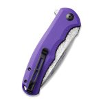 CIVIVI Praxis Flipper Knife - Purple G10 Handle (3.75'' Damascus) C 803DS-2 - Image 2