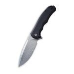 CIVIVI Praxis Flipper Knife - Black G10 Handle (3.75'' Damascus) C 803DS - Image 2