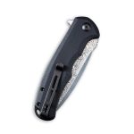 CIVIVI Praxis Flipper Knife - Black G10 Handle (3.75'' Damascus) C 803DS - Image 3