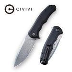 CIVIVI Praxis Flipper Knife - Black G10 Handle (3.75'' Damascus) C 803DS