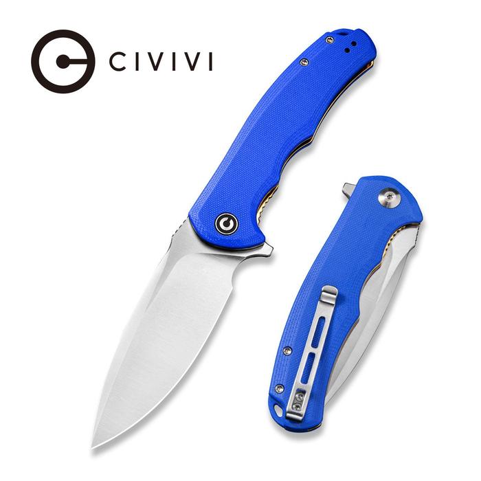 C803E-_1_26d4f4c8-9469-4f03-b90a-4ffd7de727fb_700x CIVIVI Praxis Flipper Knife - Blue G10 Handle (3.75'' Satin 9Cr18MoV) C 803E - Image 1