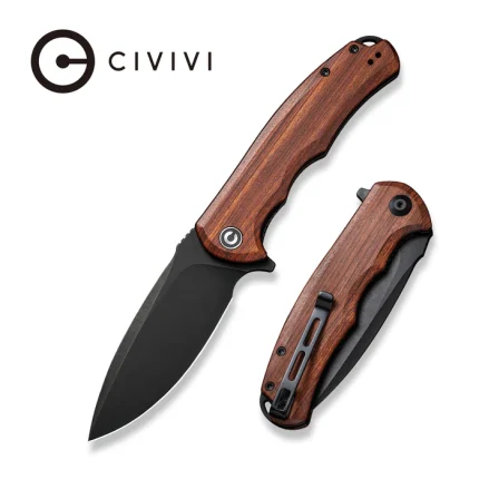 CIVIVI Praxis Flipper Knife Wood Handle (3.75" 9Cr18MoV Blade) - C803H