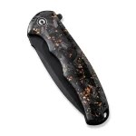 CIVIVI Praxis Shredded Carbon Fiber And Copper Shred In Clear Resin Handle (3.75" Black Stonewashed 9Cr18MoV Blade) C803I - Image 3