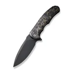 CIVIVI Praxis Shredded Carbon Fiber And Golden Shred In Clear Resin Handle (3.75" Black Stonewashed 9Cr18MoV Blade) C803J - Image 8