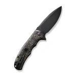 CIVIVI Praxis Shredded Carbon Fiber And Golden Shred In Clear Resin Handle (3.75" Black Stonewashed 9Cr18MoV Blade) C803J - Image 7