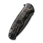 CIVIVI Praxis Shredded Carbon Fiber And Golden Shred In Clear Resin Handle (3.75" Black Stonewashed 9Cr18MoV Blade) C803J - Image 5