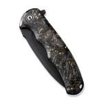 CIVIVI Praxis Shredded Carbon Fiber And Golden Shred In Clear Resin Handle (3.75" Black Stonewashed 9Cr18MoV Blade) C803J - Image 4