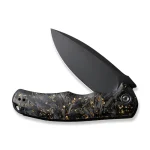 CIVIVI Praxis Shredded Carbon Fiber And Golden Shred In Clear Resin Handle (3.75" Black Stonewashed 9Cr18MoV Blade) C803J - Image 3