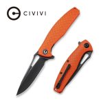 CIVIVI Wyvern Liner Lock Knife Orange Fiber-glass Reinforced Nylon Handle (3.45'' Black Stonewashed D2 Steel) C902G