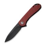 CIVIVI Elementum Flipper Knife - Burgundy G10 Handle (2.96" Black Stonewashed D2) C 907A-1 - Image 8