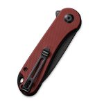 CIVIVI Elementum Flipper Knife - Burgundy G10 Handle (2.96" Black Stonewashed D2) C 907A-1 - Image 3