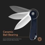 CIVIVI Elementum Flipper Knife - Black G10 Handle (2.96'' Satin D2) C 907A - Image 4