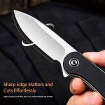 CIVIVI Elementum Flipper Knife - Black G10 Handle (2.96'' Satin D2) C 907A - Image 7