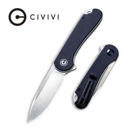 CIVIVI Elementum Flipper Knife - Black G10 Handle (2.96'' Satin D2) C 907A