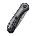 Civivi Elementum Flipper Knife Shredded Carbon Fiber And Golden Shred In Clear Resin Contoured Handle (2.96" Black Hand Rubbed Damascus) C907C-DS1 - Image 7