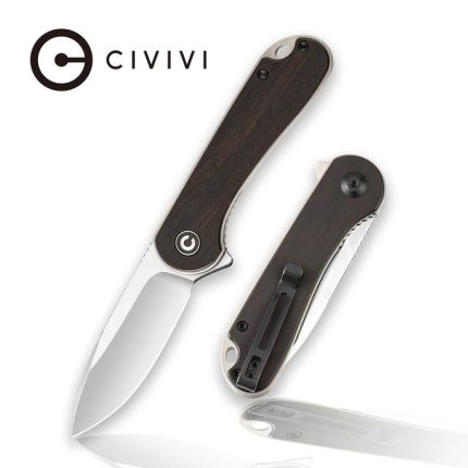 CIVIVI Elementum Liner Lock Knife - Black Ebony Wood Handle (2.96'' Satin D2) C 907D