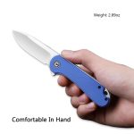 CIVIVI Elementum Liner Lock Knife - Blue G10 Handle (2.96'' Satin D2) C 907F - Image 3